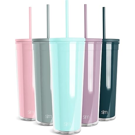 Simple Modern Double Wall Tumbler with Lid and Straw