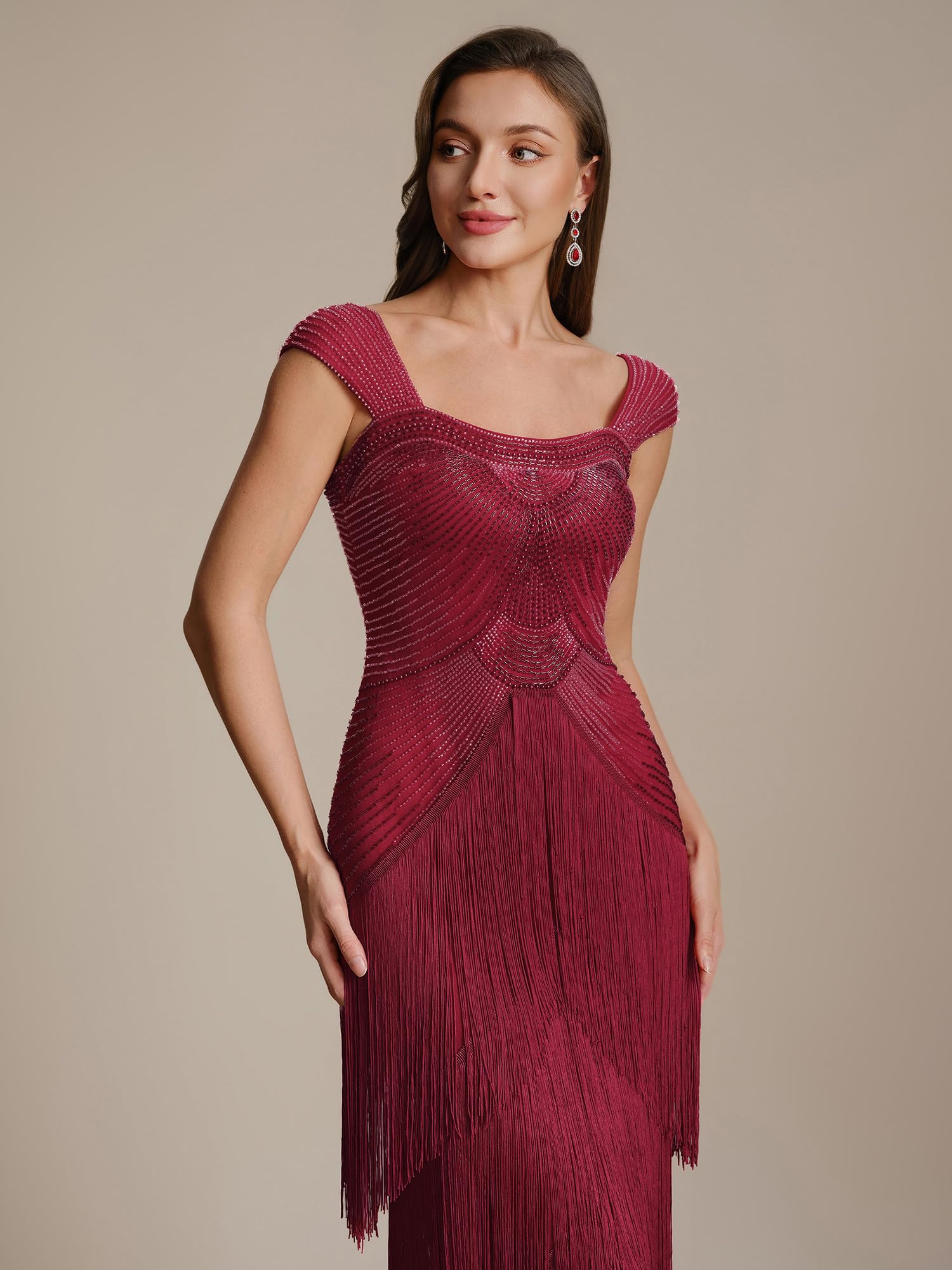 Ever-Pretty Abito Vintage Flapper 1920s con Paillettes e Frange, Donna Cocktail EG02683