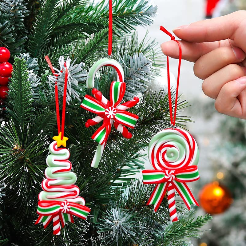 Décoration De Noël : Pendentif Sucette En Plastique Avec Noeud Rose - 21 Cm, Pour Sapin Intérieur/extérieur