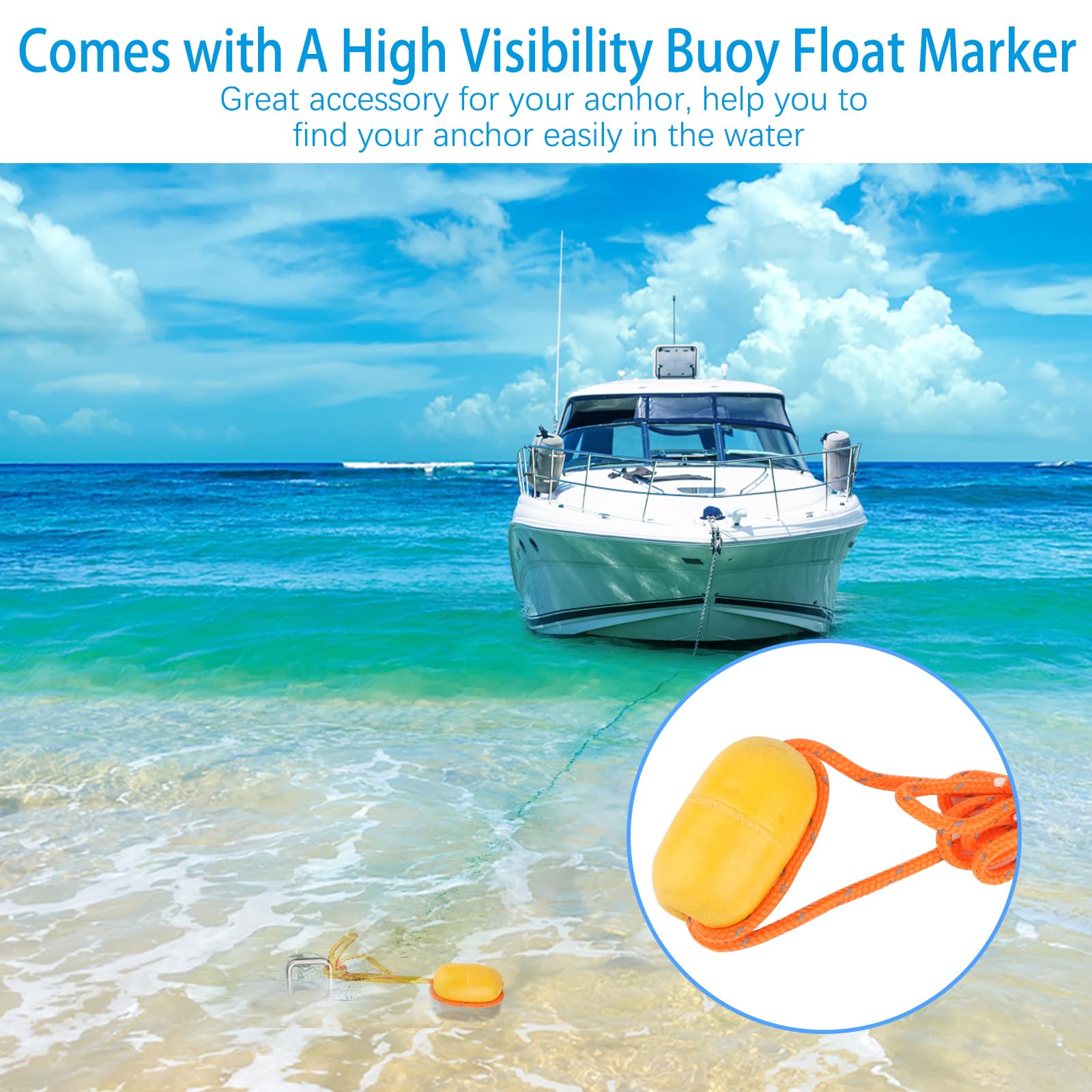 itayak Anclaje de arena para barco, de acero inoxidable 316 PWC, ideal para pontón, kayak y esquí acuático, se mantiene de forma segura cerca de la playa de arena o aguas poco profundas, diseño