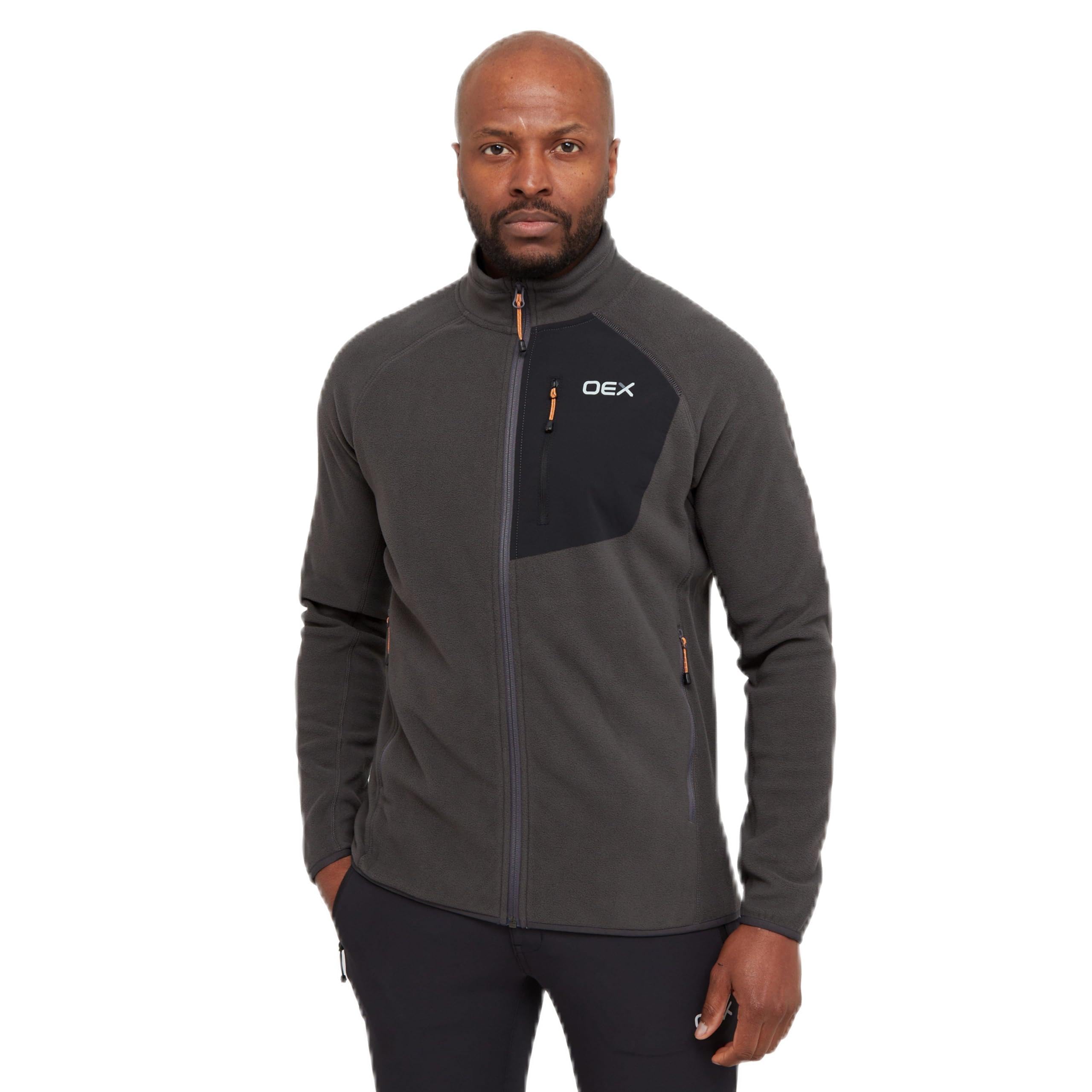 Oex Men's Grey Braewick Full Zip Fleece, Small