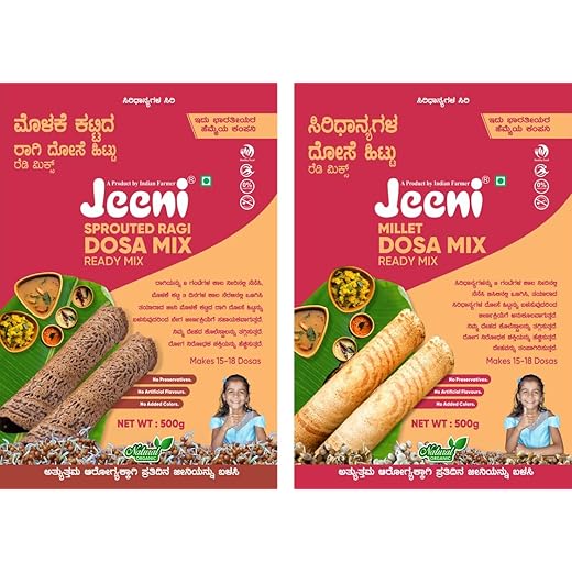 Jeeni Sprouted Ragi & Millet Dosa Mix 500g 500 g