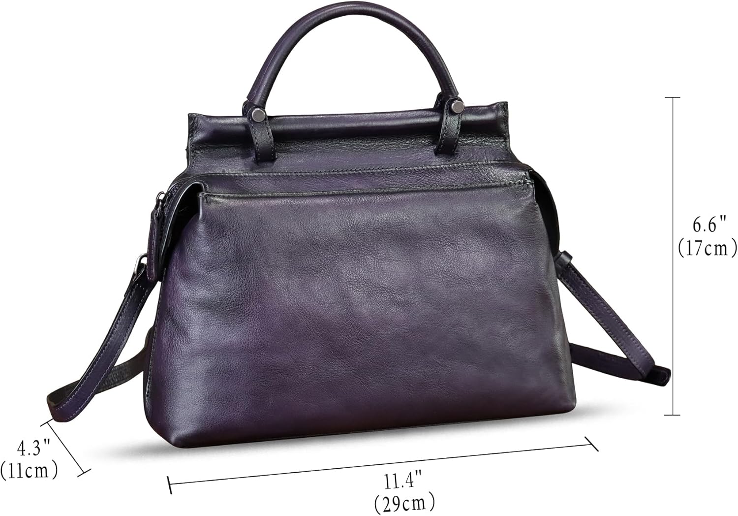 Genuine Leather Handbag for Women Retro Leather Crossbody Bag Pouch Vintage Handbag Purse Ladies Satchel