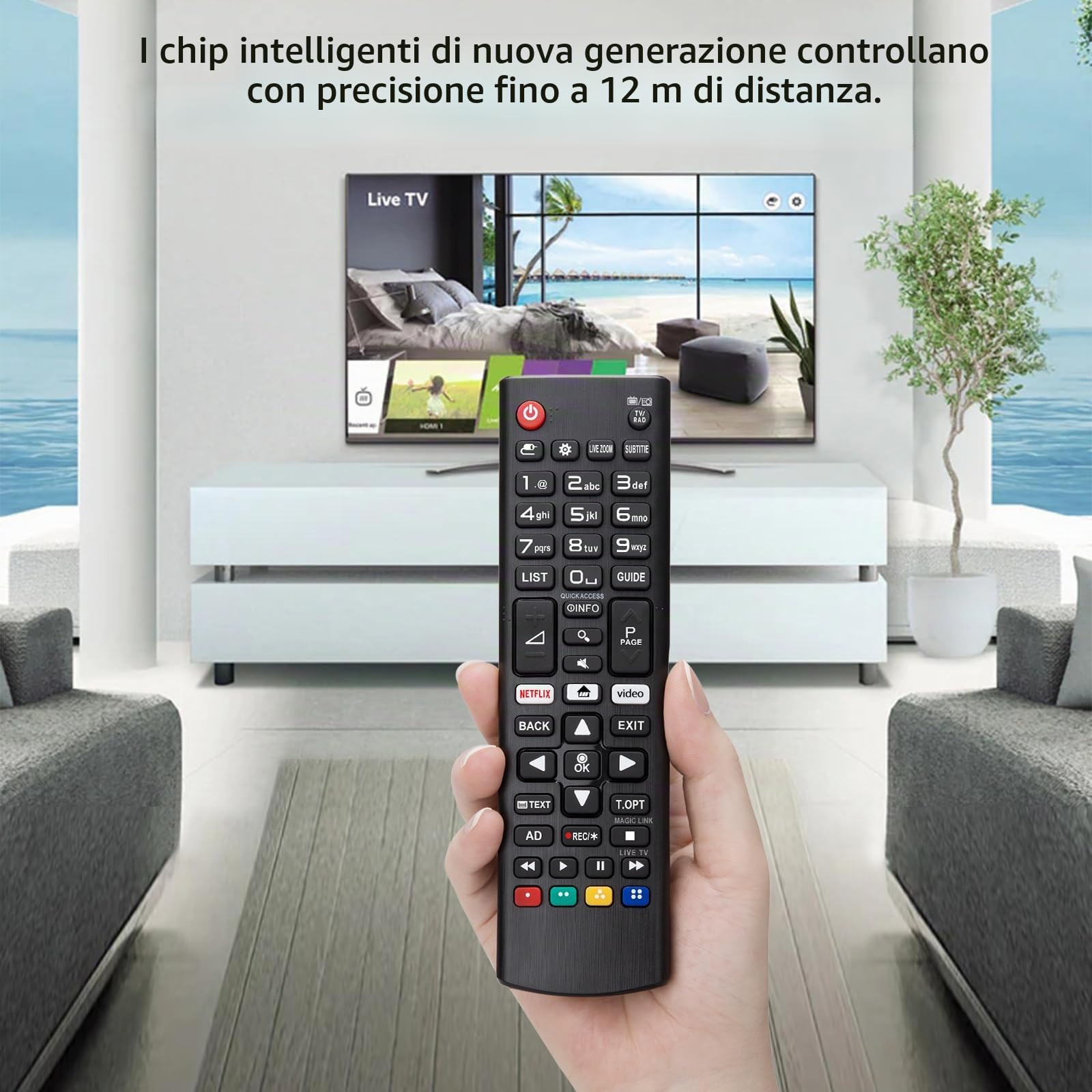 Telecomando per LG-Smart-TV,Universale per Tutti LG Originale TV LED LCD HDTV 3D 4K,Remote con Batterie