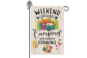 Hafhue Weekend Forecast Camping with a Chance Cute Garden Flag