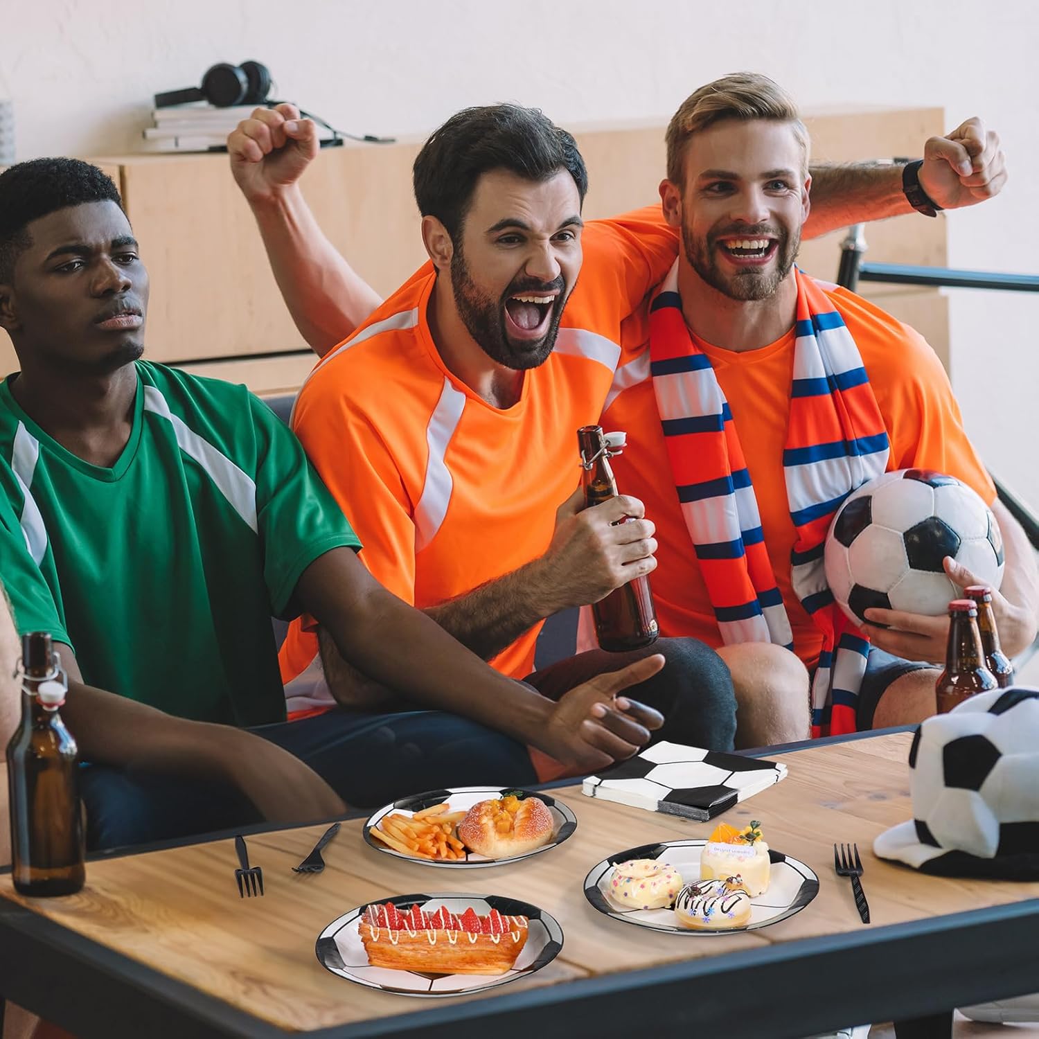 Domensi 180 Pcs/60 Sets Soccer Plates and Napkins Sports Party Disposable Tableware Supplies for Soccer Football Theme Birthday Party Decorations - Image 5