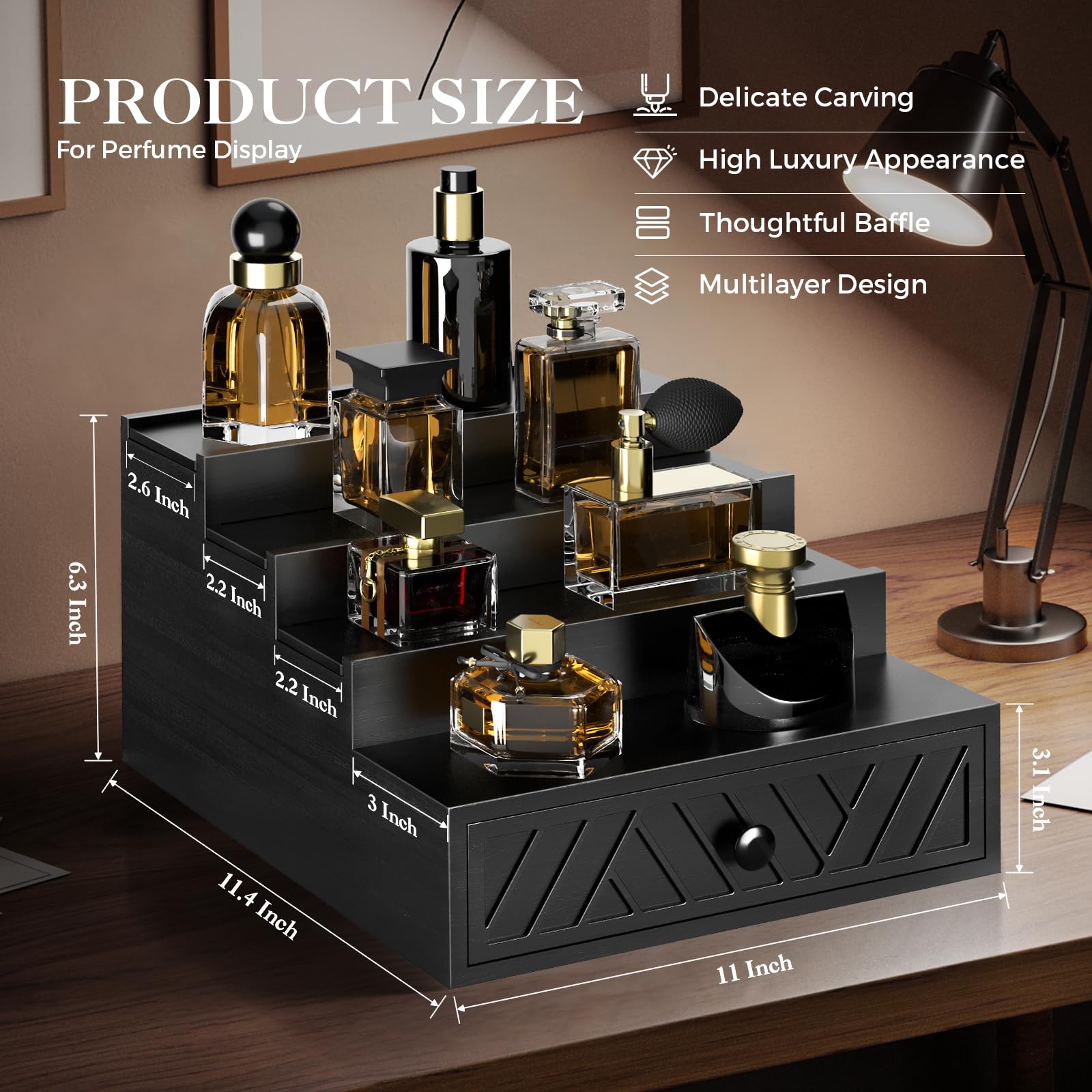 Y&ME YM Risers - Elevadores de exhibición de perfume para colonia, organizador para hombres, soportes de exhibición