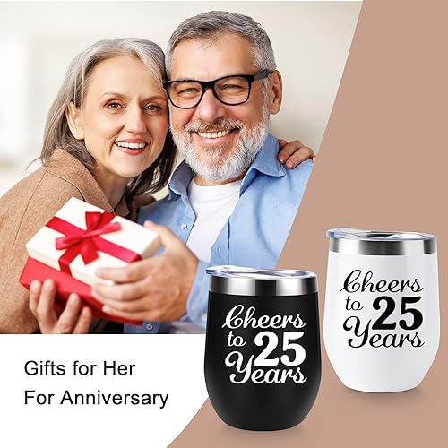 Miniatura 4 de Regalos de boda de 25 aniversario para parejas, regalos para aniversario de plata, decoraciones de aniversario de veinticinco años, paquete de 2