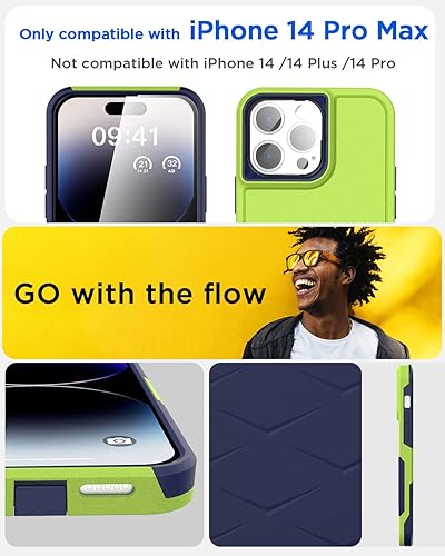 Miniatura 2 de AICase Funda para iPhone 14 Pro Max con protector de pantalla de vidrio + lente de cámara, resistente protección contra caídas, cuerpo completo,