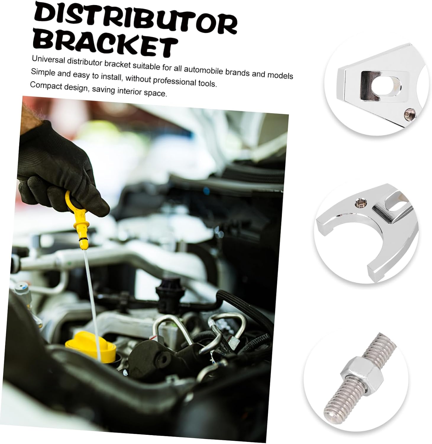 Distributor Clamp for Auto Lightweight Aluminum Hold-Down Bracket Easy to Install Car Alternator Bracket and Reliable Automotive Component