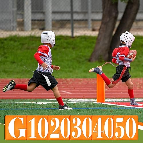 Miniatura 4 de Libima Juego de 16 piezas de marcadores de yarda de fútbol incluye 11 marcadores de línea de yarda de campo de fútbol de alta visibilidad, 4 pilonas