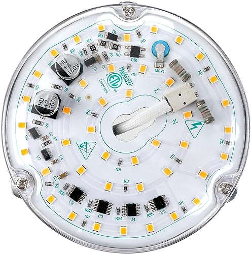 senroyal Ventilador de techo de 4 pulgadas, repuesto de luz LED de 6000 K, kit de reacondicionamiento LED de 18 W, kit de luz LED para ventilador de