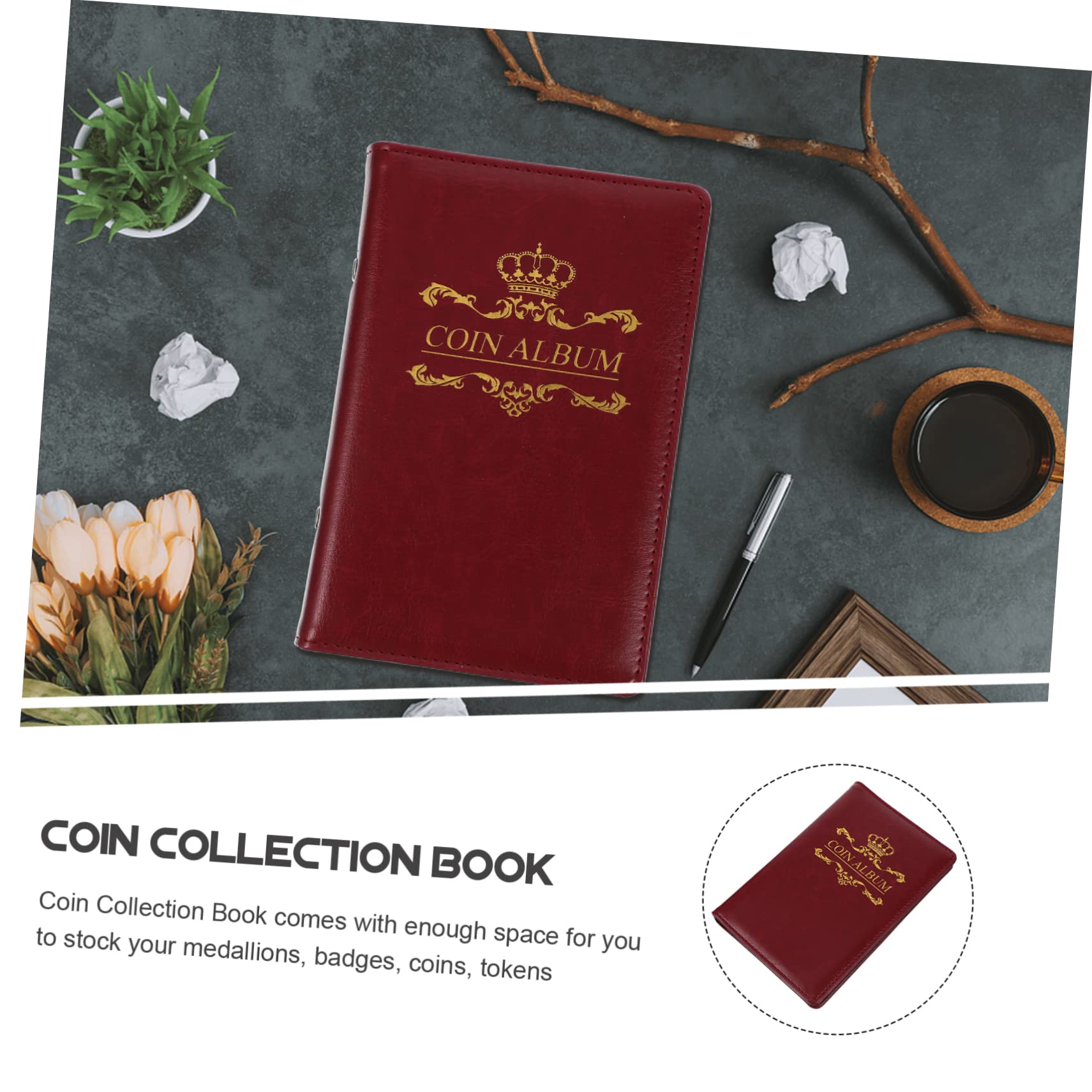 Operitacx 3pezzi Album Per Monete Collezione Libretto Protettivo Compatto e Leggero Design Elegante Con Copertura Pu Organizer Per Monete e Valuta Facile Da Trasportare Trasparente Su