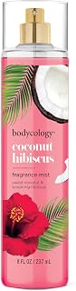 Bodycology Coconut Hibiscus Long-Lasting Body Mist 8oz - Tropical Floral Fragrance Spray, Paraben-Free
