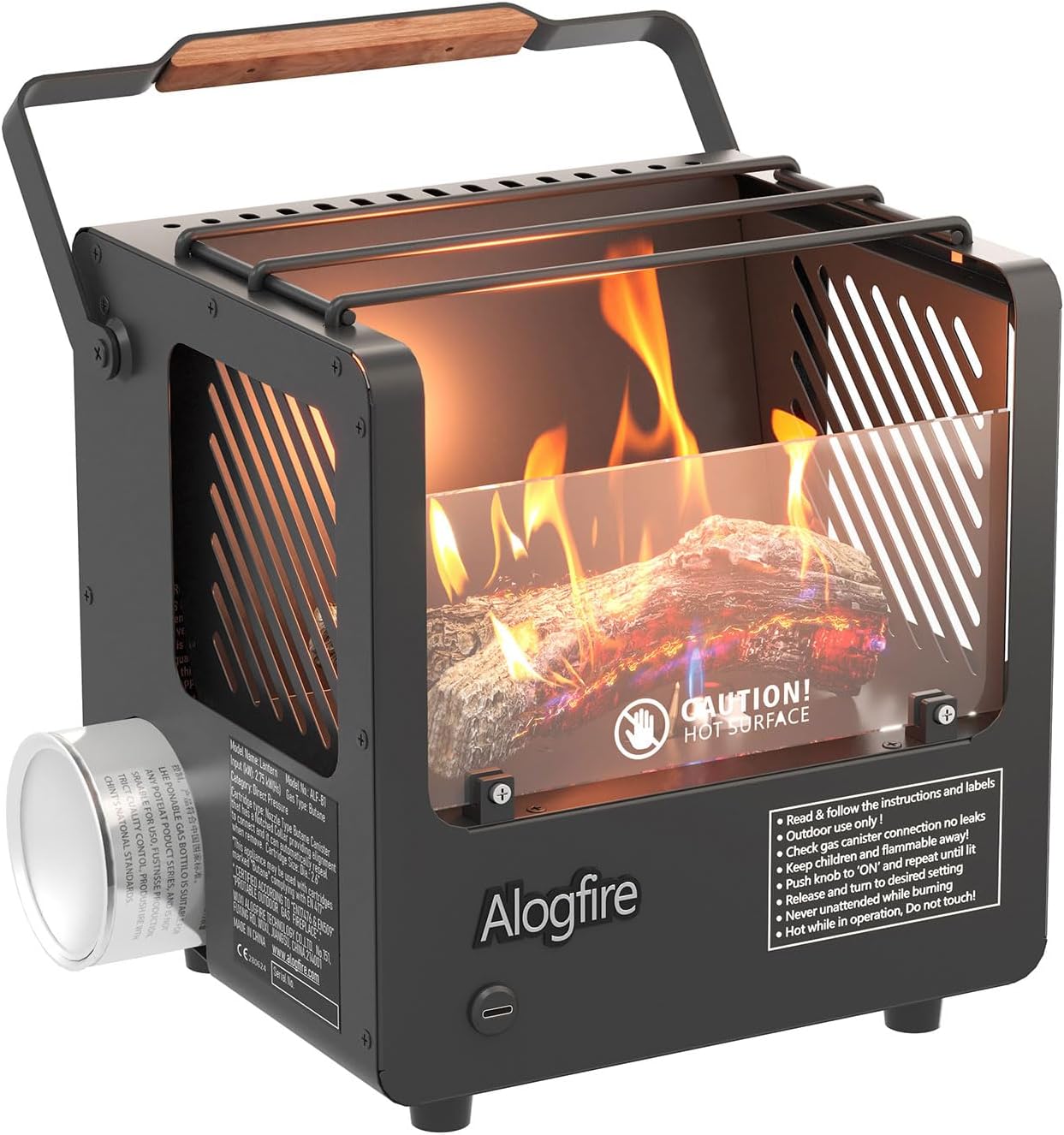 3-in-1 Portable Gas Fire Pit, 5200 BTU Butane Gas Heater and Stove, Real Flame Tabletop Fire Bowl with Safety Protection for Outdoor, Camping, Fishing