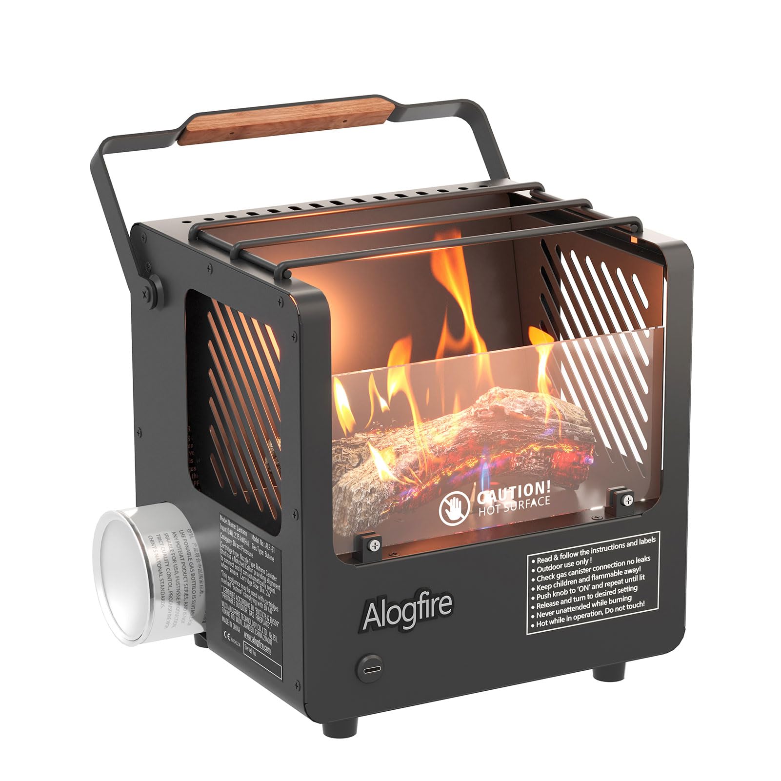 3-in-1 Portable Gas Fire Pit, 5200 BTU Butane Gas Heater and Stove, Real Flame Tabletop Fire Bowl with Safety Protection for Outdoor, Camping, Fishing