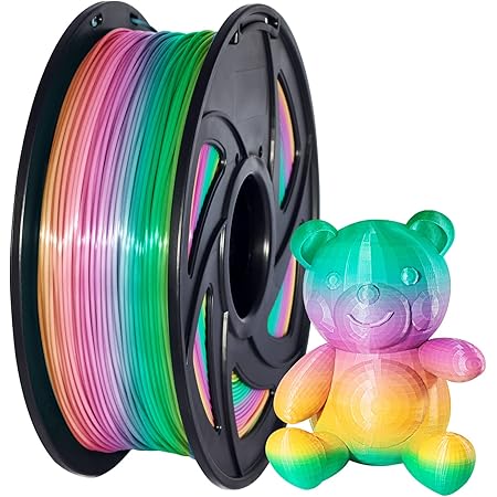 PLA Filament 3D Printer Filament 1.75mm 1kg Rainbow PLA Colour Changing Multicolor Filament 1kg(2.2lbs) Spool Pack of 1 XVICO