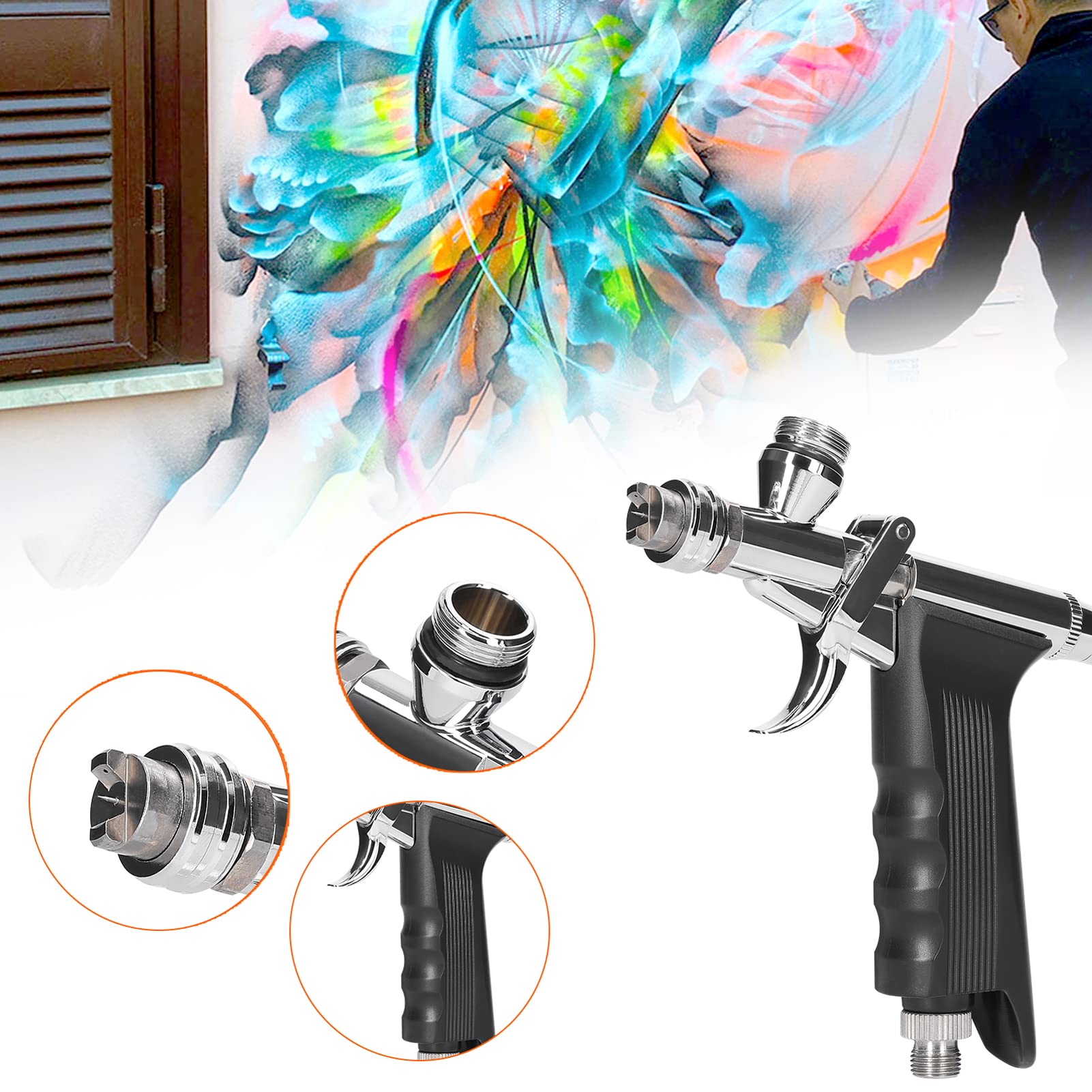 Kit compressore aerografo 0,3 mm 9CC Pistola a spruzzo for modellismo Pittura artistica fai-da-te Controllo Preciso