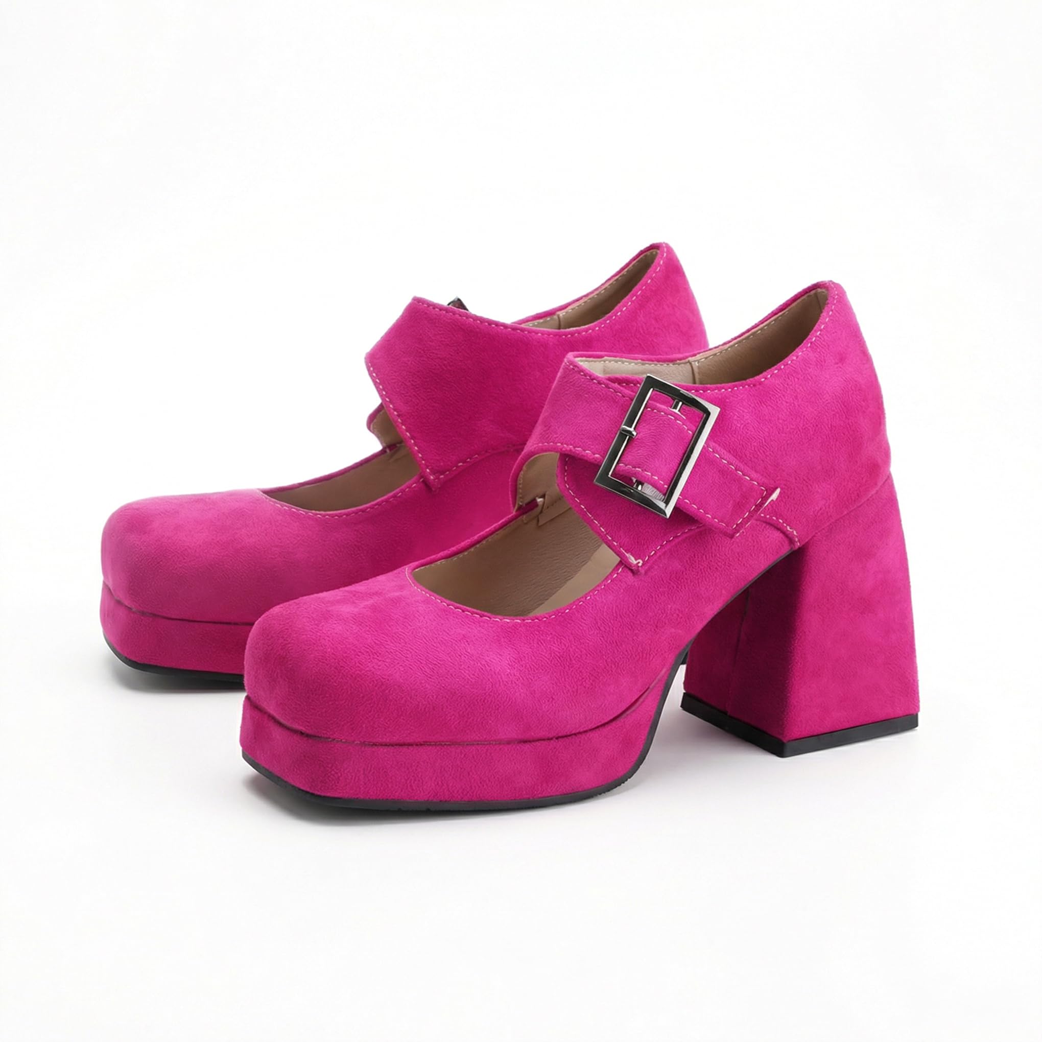 Bviennic Decollete Donna Tacco Largo Alto Plateau Numero 34-46