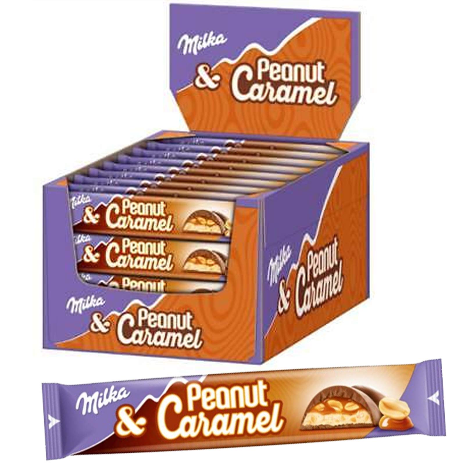 BARRETTA ZACK MILKA CIOCCOLATO AL LATTE ARACHIDI E CARAMELLO 36 PEZZI DA 37 GR