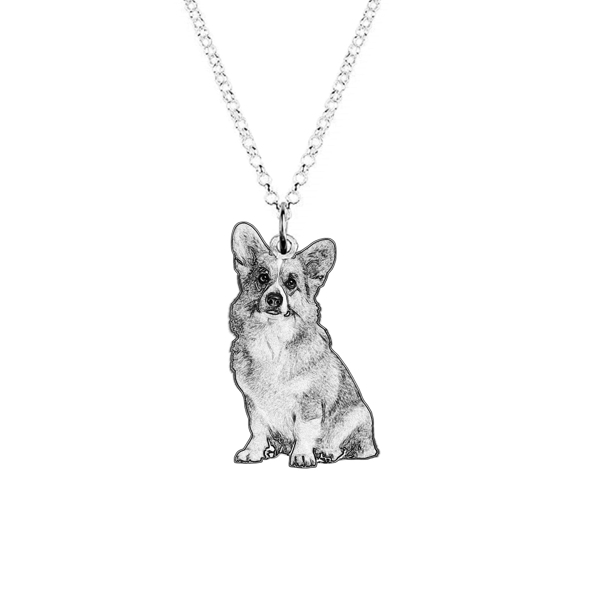 Regali commemorativi personalizzati per animali domestici Collana di immagini in argento 925 Collana personalizzata con foto di cani gatti Ritratto di animale domestico Collana incisa