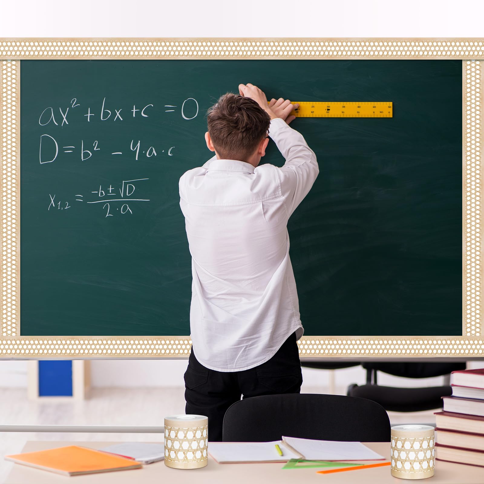Mixweer Mathe-Pinnwand-Bordüre – 19,8 M Lang, 6 Cm Breit, Gewellter Rand, Für Klassenzimmer & Zuhause