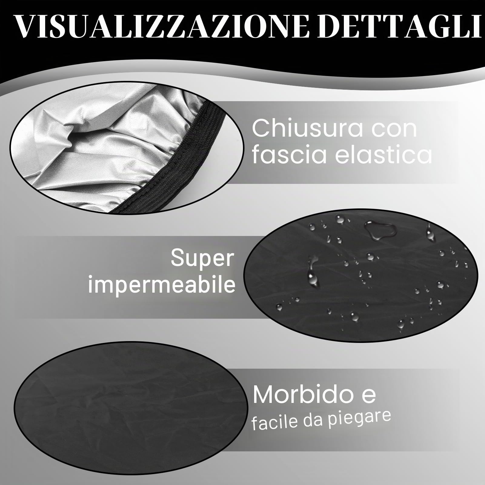 Protezione Impermeabile Telo Copri Bicicletta da Esterno per Bici Copertura Elastica per Borse Cestini e Portapacchi Ultra Resistente Nero Elegante Versatile e Durevole