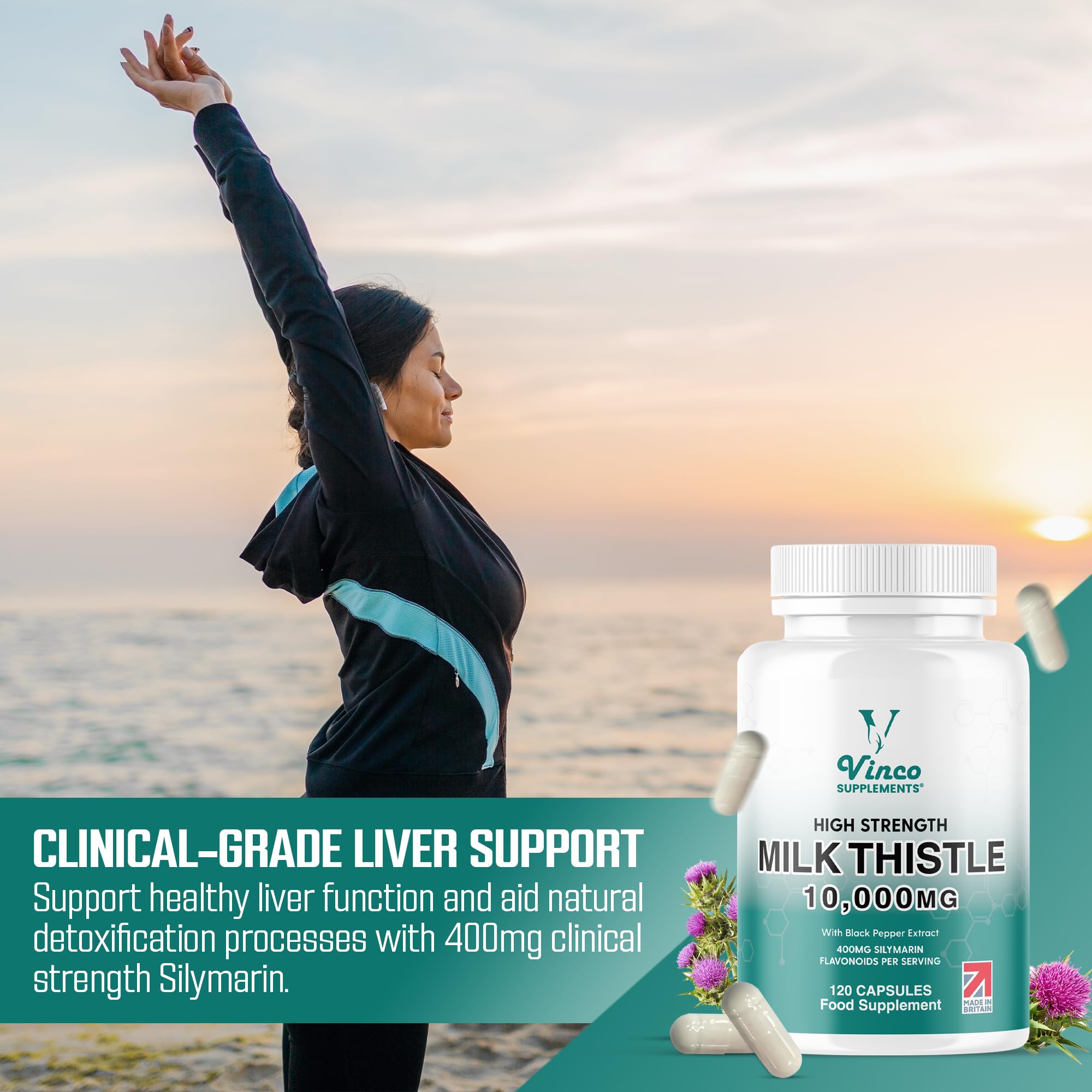 Milk Thistle Extract 10000mg High Potency 400mg Silymarin Per Capsule | INDIA