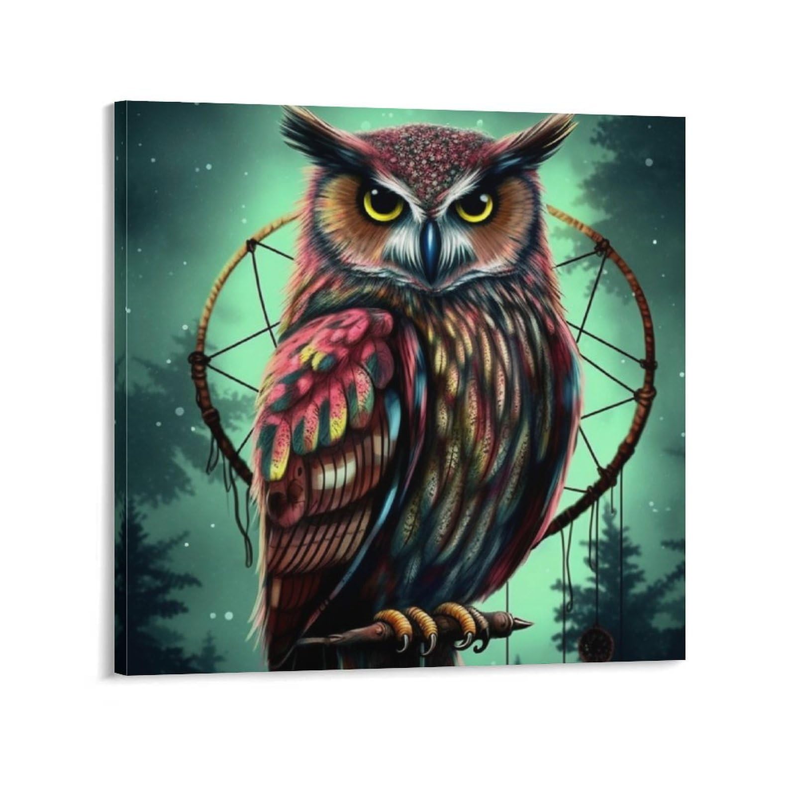NTVOWPZO Owl Canvas Wall Art for Bedroom 12x12inch(30x30cm) Canvas Prints Artwork for Walls Modern Picture Artwork Painting for Living Room Aesthetic Wall Paintings for Bathroom Kitchen Office Decor