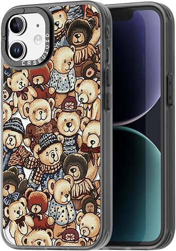 Funda compatible con iPhone 11, bonita estética, duradera y a la moda, divertida funda para teléfono, diseño de oso femenino para mujer y niña, 6.1