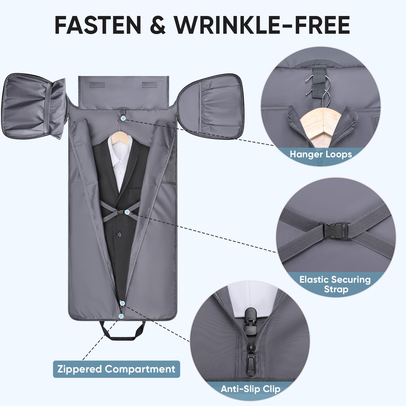 BALEINE Bolsa de ropa convertible con compartimento para zapatos, 2 en 1, bolsas de lona para viajes, bolsa de traje para hombres y mujeres, Rosado