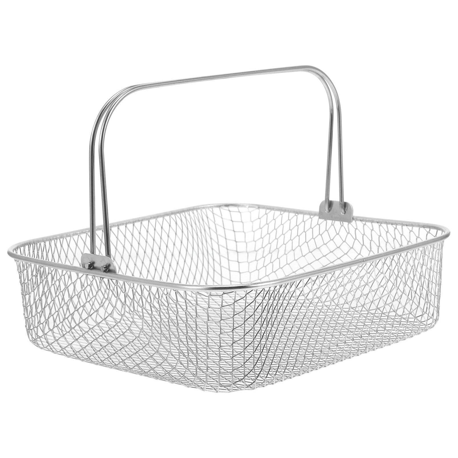 Cestello with Design Perforato in Acciaio Inossidabile for Circolazione Ottimale Quadrato per Friggitrice ad Aria per Snack e Patatine