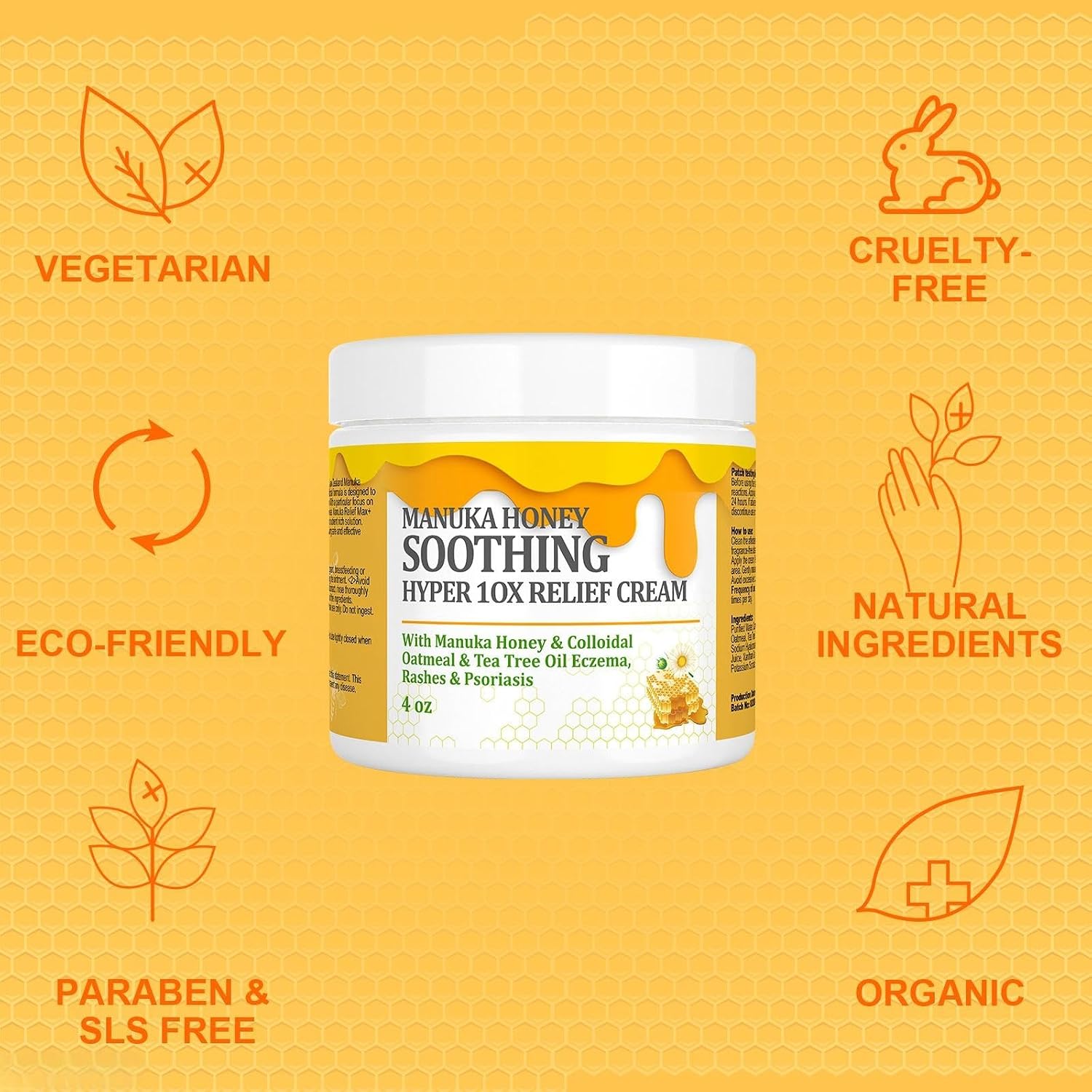 Bee Venom Cream with Manuka Honey, Natural Ointment for Dry & Sensitive Skin Relief, Moisturizing Body & Foot Care for All Ages, Itch Comfort