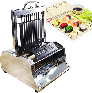 Sushi Roll Cutting Machine Stainless Steel, Professional Sushi Maker Kit with Sharp Blade and Non-Stick Coating for Home Use and Restaurants, 8/10/12 Segments | Manual Press for Even Cuts,10-Segments