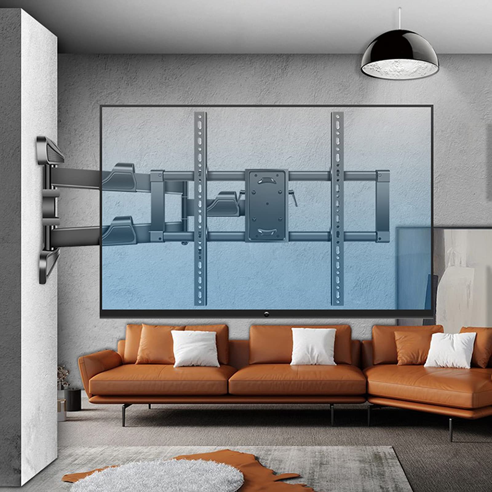 tv Stand Montaggio a parete TV Staffa 37 "-75" Parete fissa di rotazione dell'inclinazione di estensione "-75" TV Staffa regolabile a tre braccio TV Montare, max. VESA 80. 0x600mm fino a 82 libbre .pe