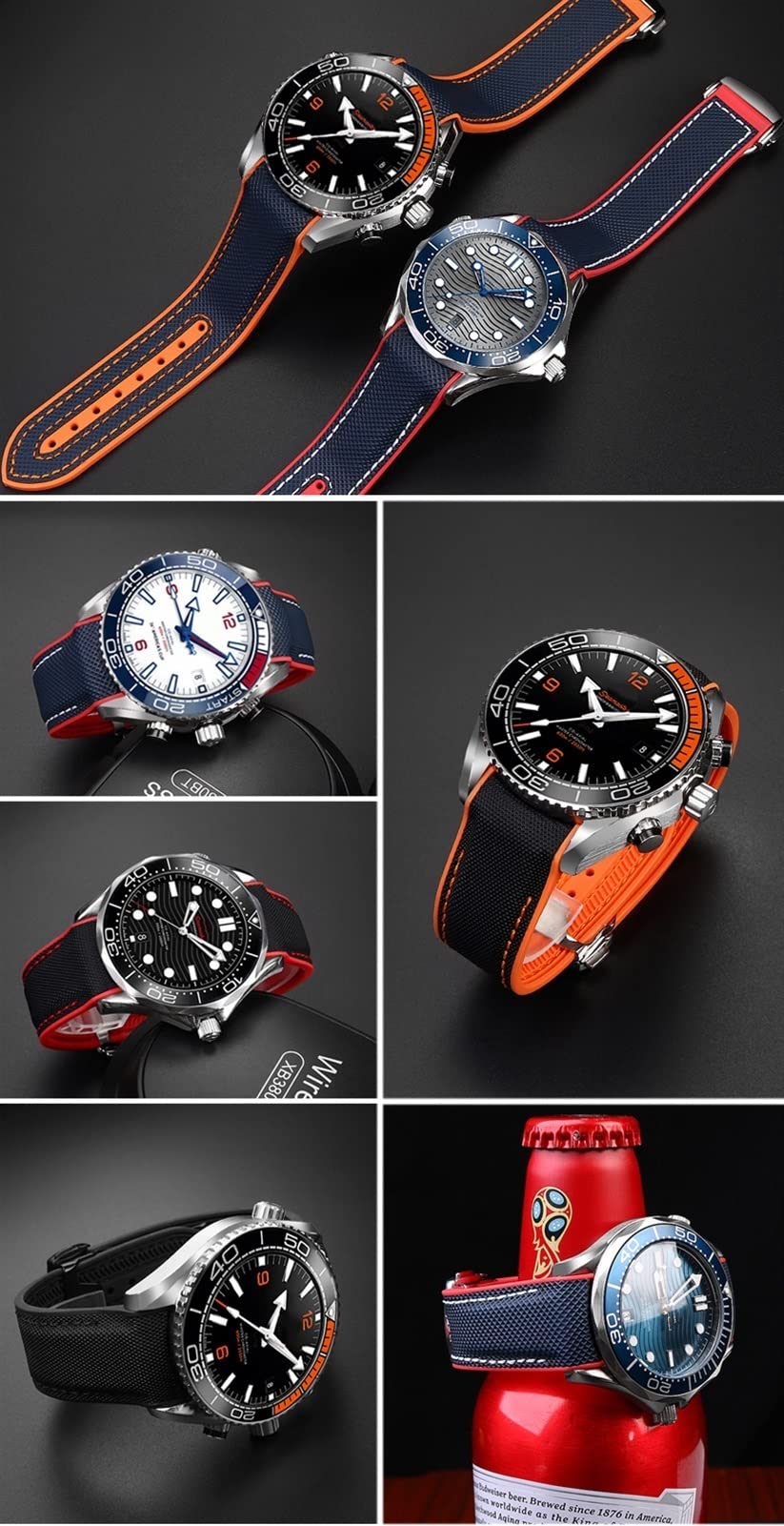 Silikonowy nylonowy pasek do zegarka Omega Seamaster 300 Speedmaster 8900 Planet Ocean 20 mm 22 mm 21 mm pasek do zegarka narzędzia, 20mm, Agat