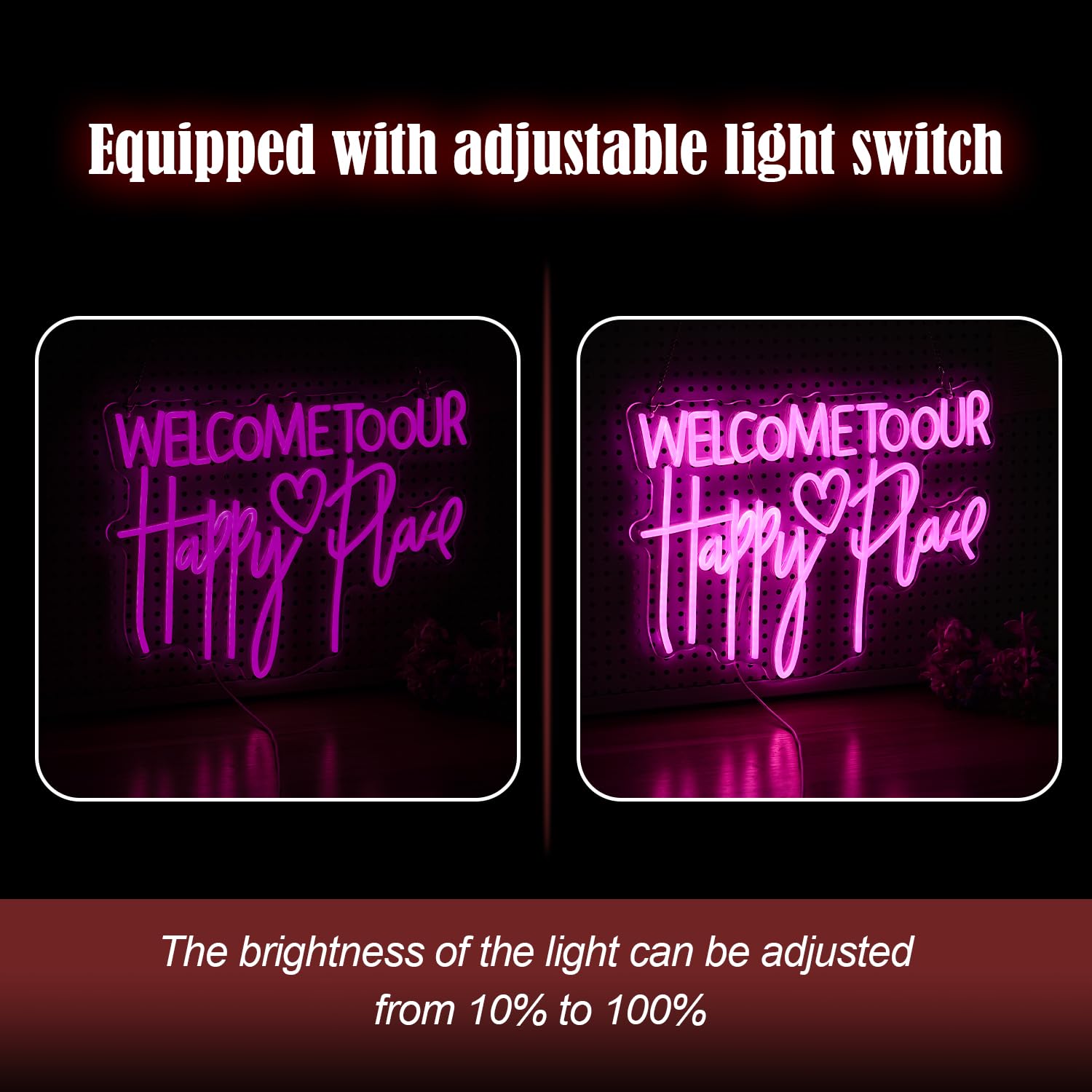 This is My Happy Place Neon Sign Light Office Living Room Interior