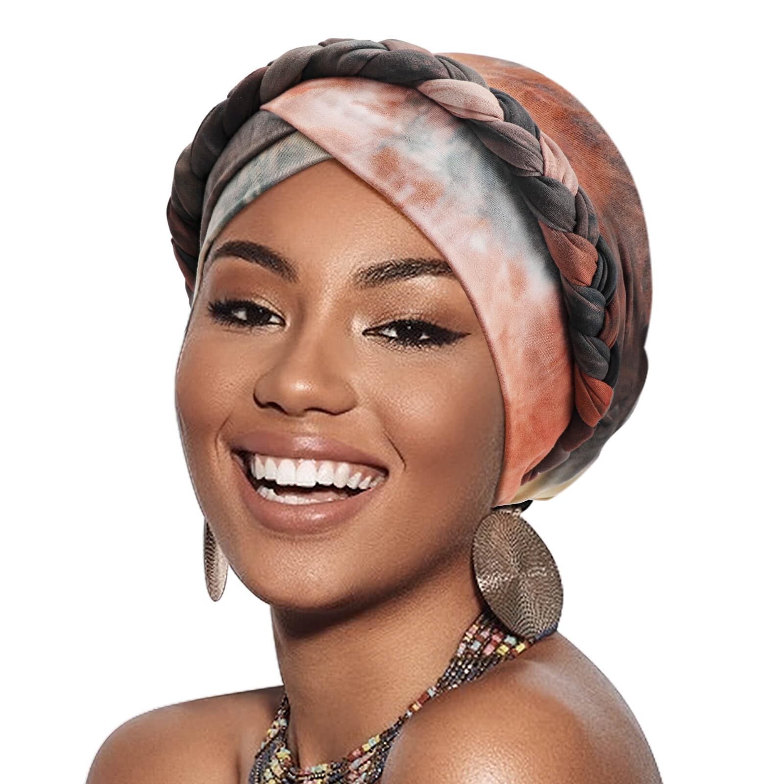 DRESHOW Turban Pre-Tied Twisted Hat Thread African Head Wraps for Black Women Chemo Cancer Cap Braid Hair Cover