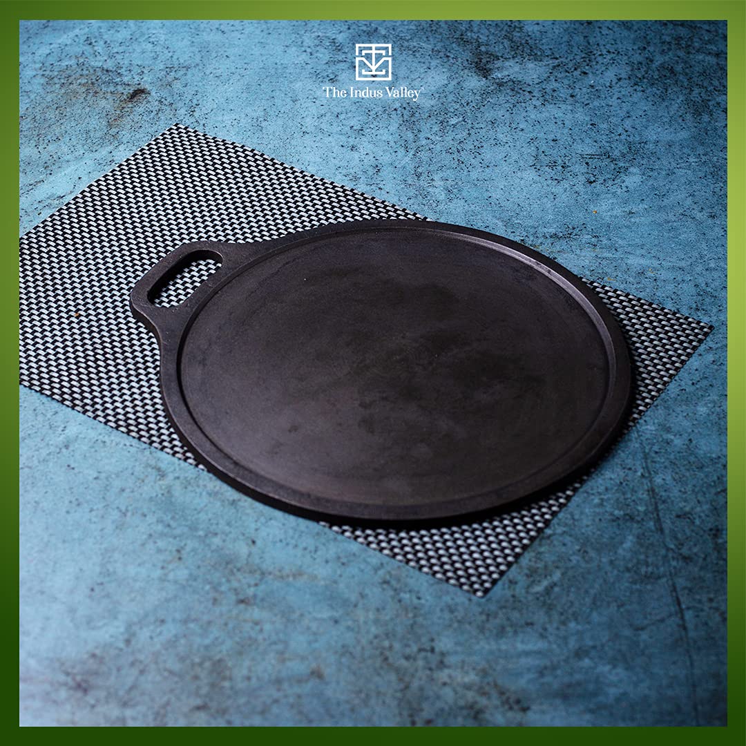 The Indus Valley PreSeasoned Super Smooth Cast Iron Tawa for Dosa/Roti