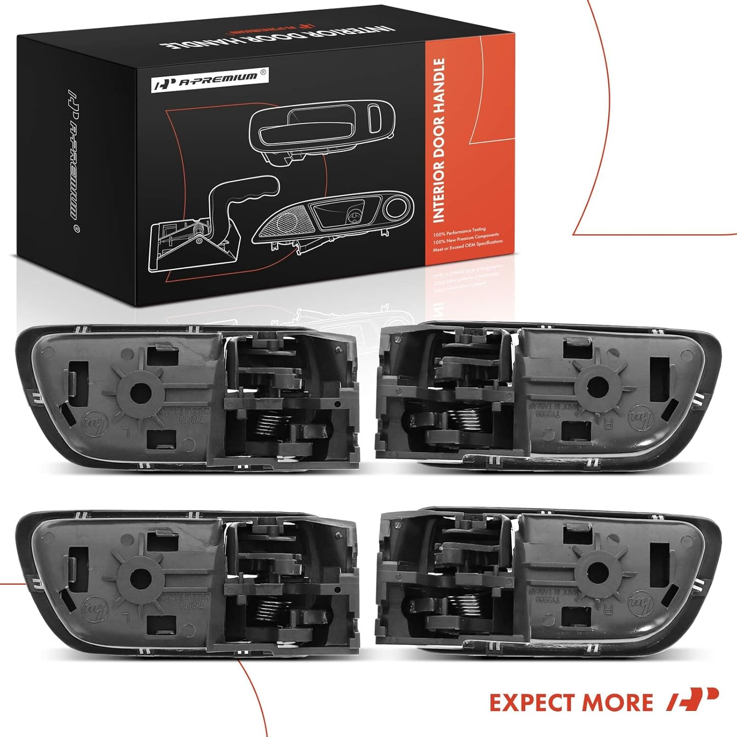 A-Premium Inside Interior Door Handles Compatible with Toyota Camry 2002 2004 2005 2006, Gray, 4-PC Set, Front & Rear Driver and Passenger Side