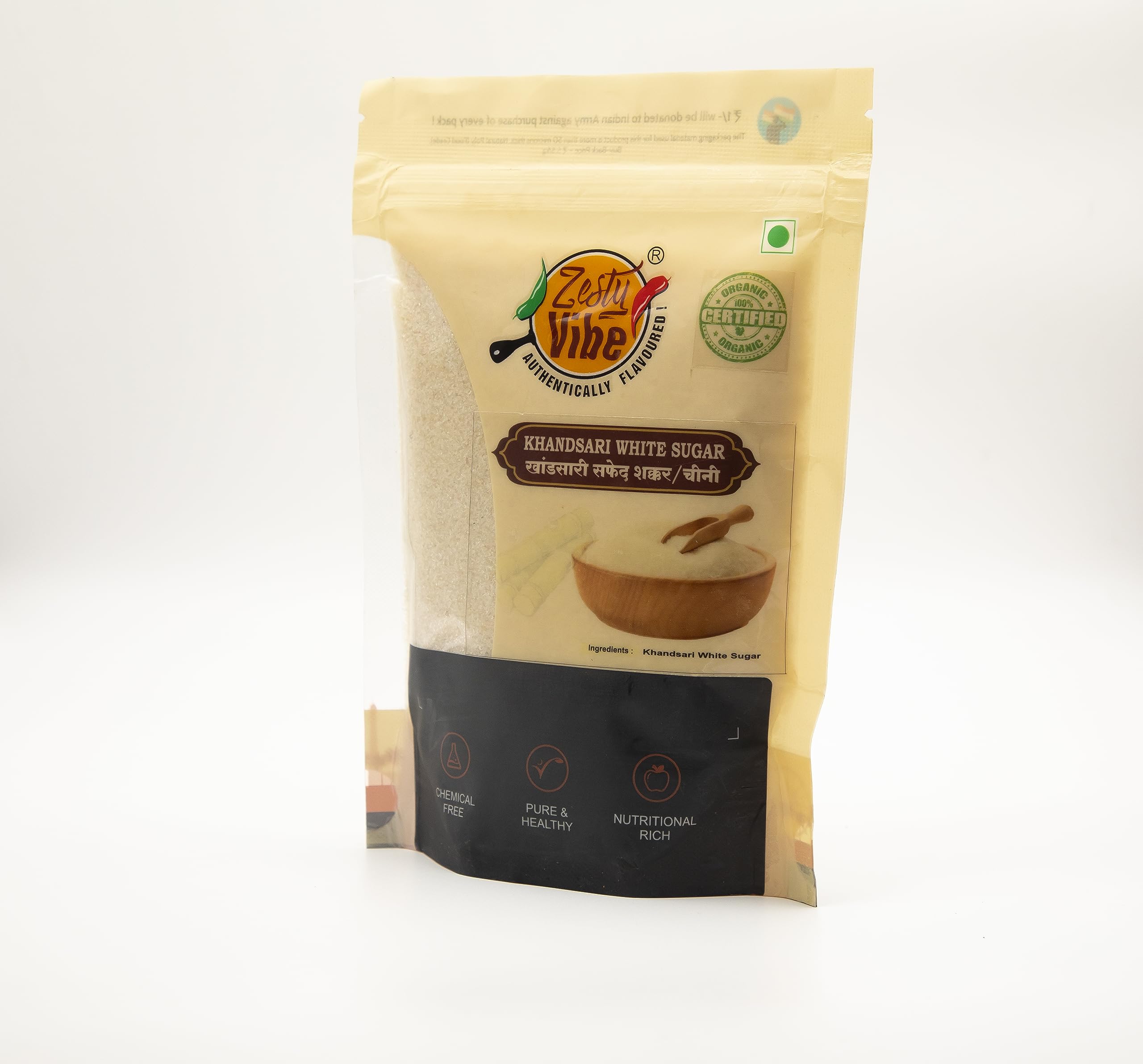 Zesty Vibe Organic White Sugar 500g - Pure Sweetness from Nature