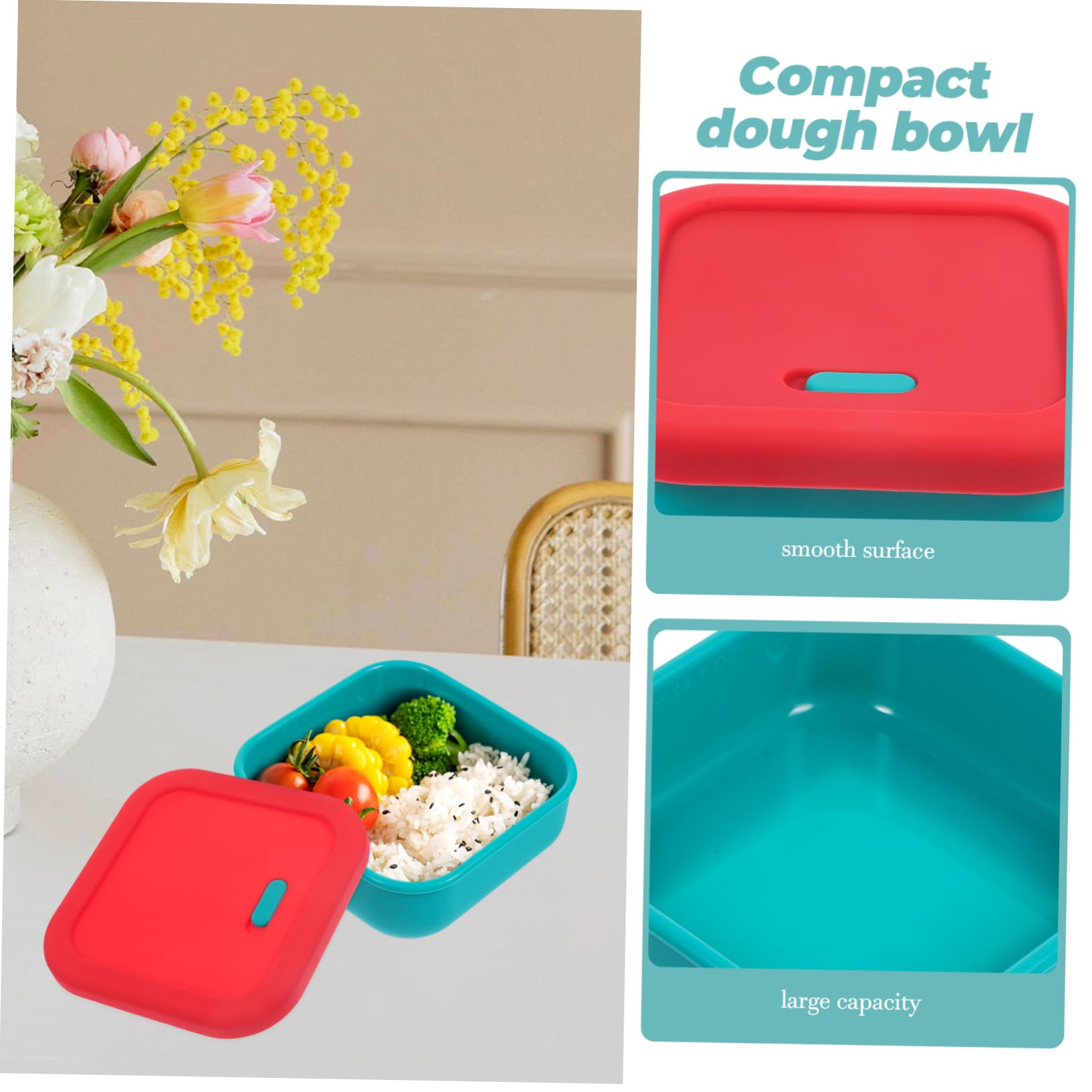 NAMOARLY Reusable Pizza Dough Proofing Box Stackable Silicone Container Portable Dough Accessories