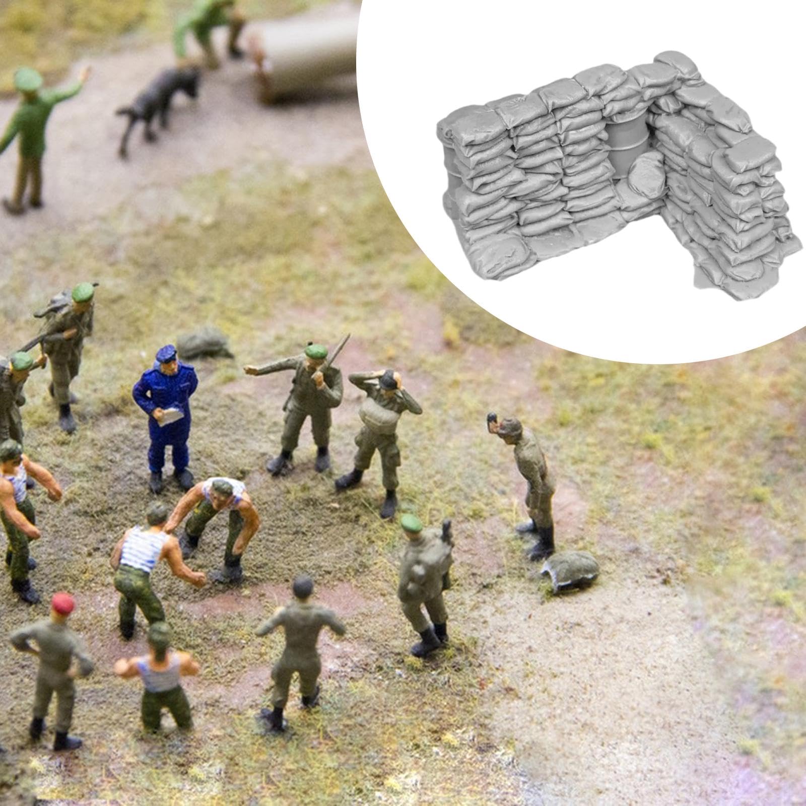 F Fityle Modello di Parete di Sacchi di Sabbia in 1:35, Collezione di Accessori per Scene Fai da Te, Layout, Decorazione, Diorama, Set di Sacchi di