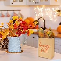 Vista 6 de Whaline 100 piezas de papel de regalo de casa de campo, color naranja y marrón, papel de regalo de granja, embalaje retro de Acción de Gracias, Pap