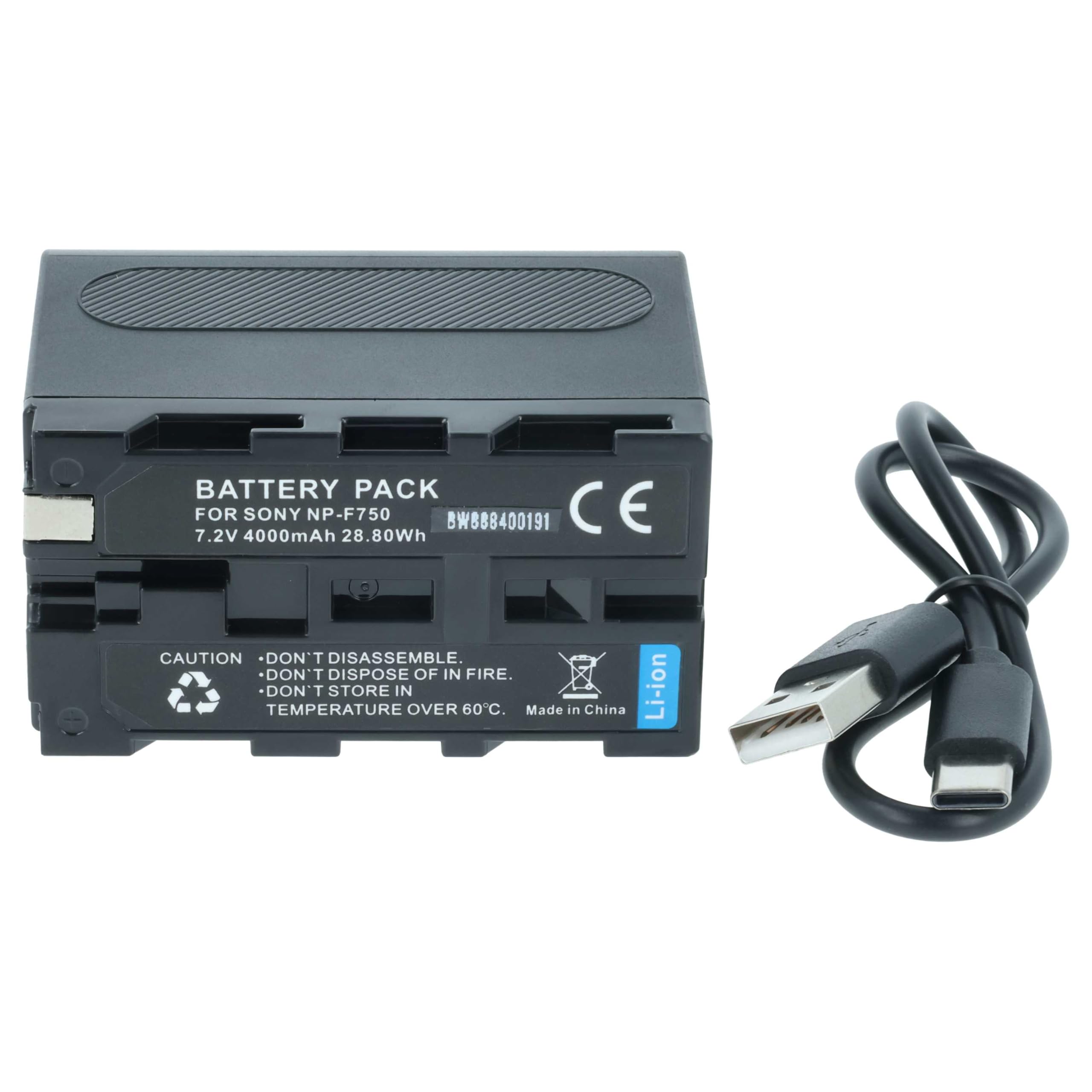 vhbw 2 x akumulator kompatybilny z aparatem Atomos Ninja 10-bit DTE Field Recorder (4000 mAh, 7,4 V, litowo-jonowy)