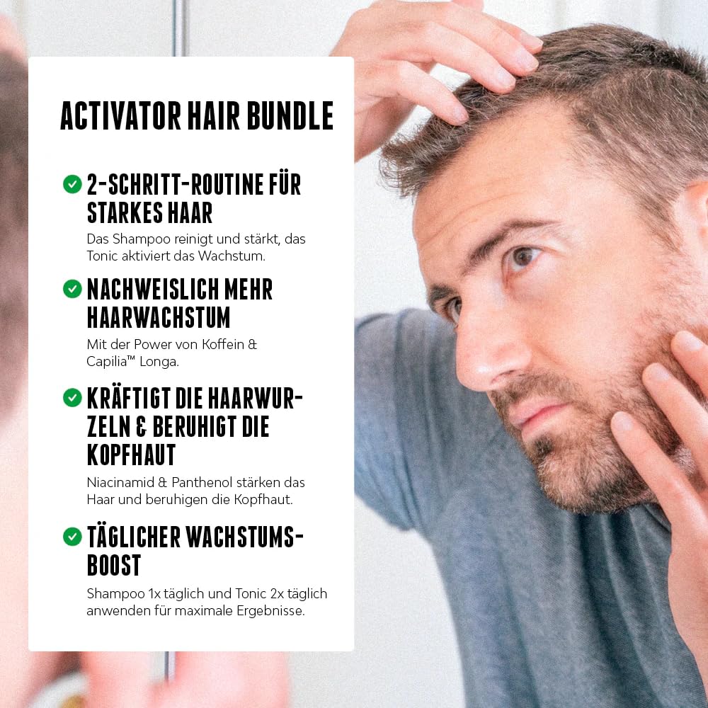 Brooklyn Soap Company Activator Hair Bundle - Hair Growth Set | Shampoo 200 ml & Hair Tonic 100 ml - Haarwachstum anregen & Haarausfall entgegenwirken - für die tägliche Haarpflege