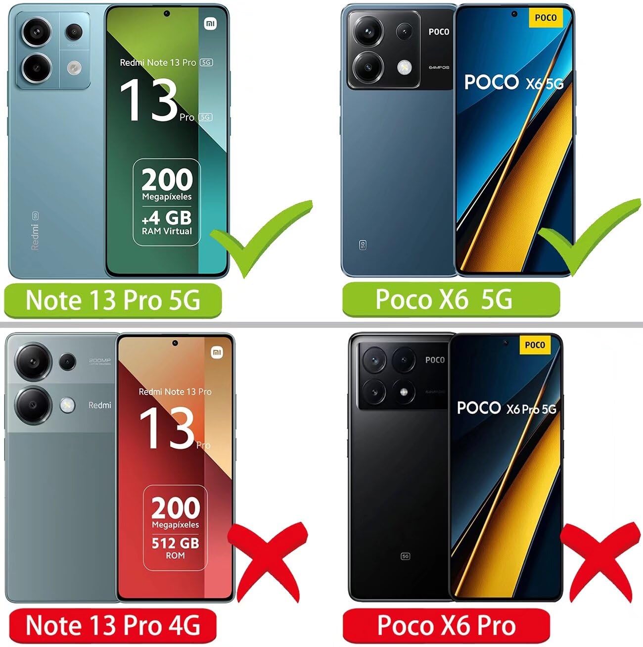 Custodia Per Xiaomi Poco X6 5G/Redmi Note 13 Pro 5G Con Vetro Temperato E Anello Magnetico 360° (Nero) - 2