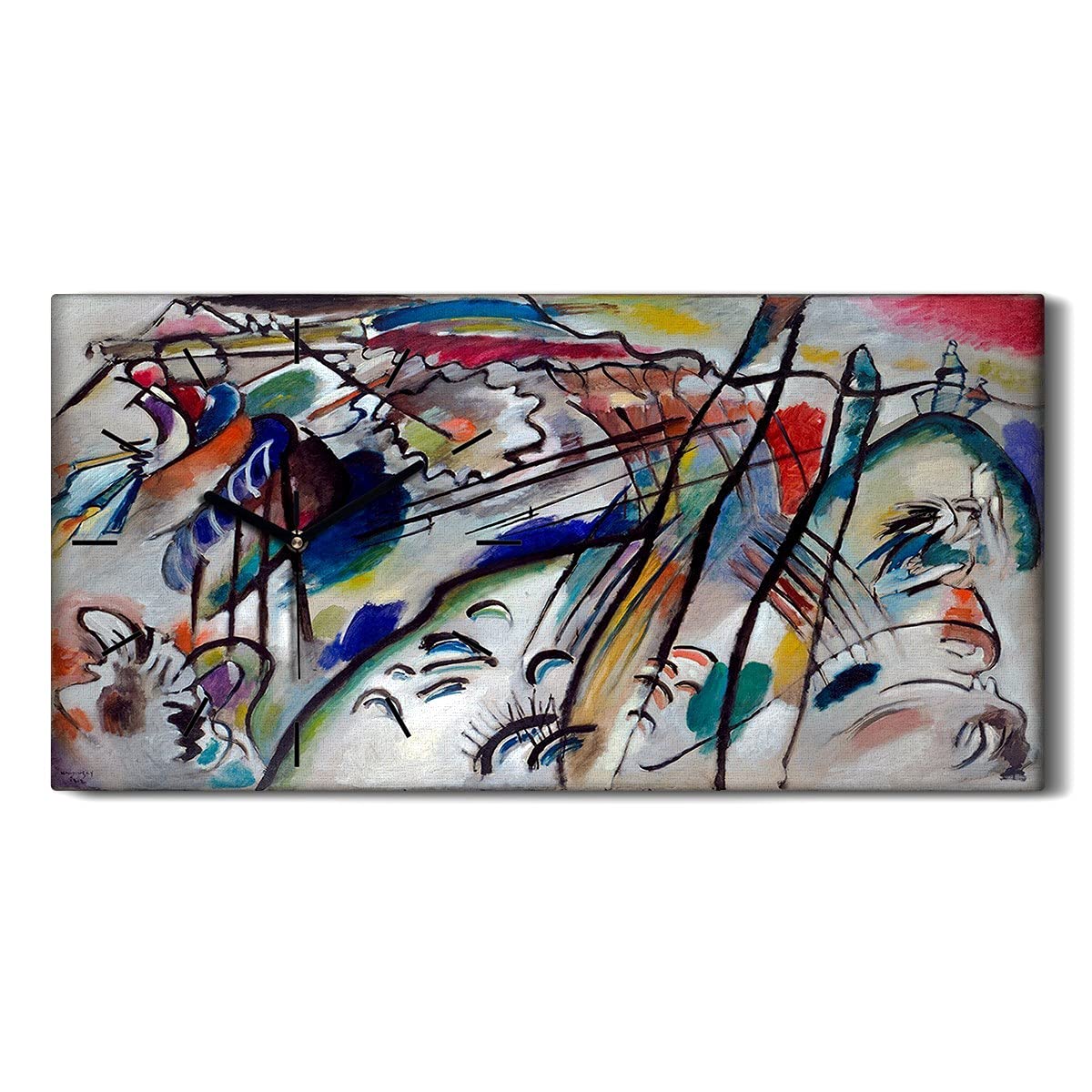 Horloge sur Toile Silencieuse Coloray - Décoration Murale Zen 60x30cm pour une Chambre Apaisante