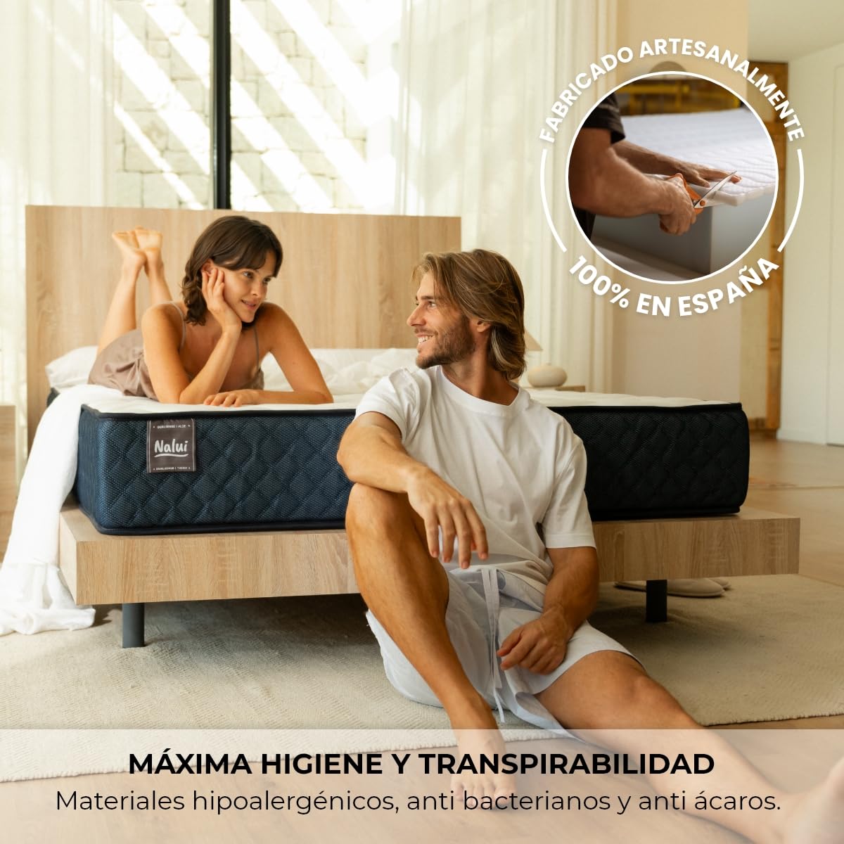 Don Descanso - Colchón 150x200 Viscoelástico Mulhacen DualSense, Altura 26cm. Multicapa con Núcleo GravityFoam, Firmeza Alta, Doble Cara Invierno/Verano, Transpirable. Fabricado en España, Azul — view 8