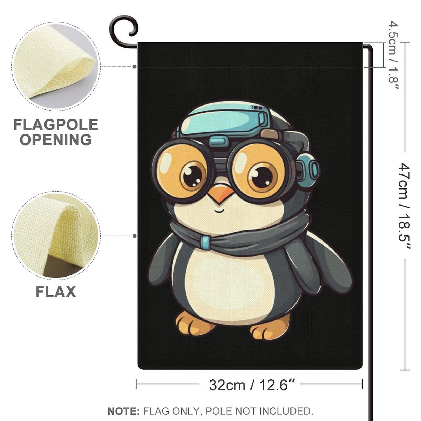Funny Penguin Garden Flag Welcome Yard Outdoor Flag Banner Tapestry for Holiday Party Decor